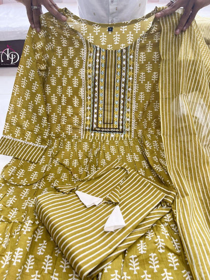 Beautiful Party Wear Cotton Anarkali Suit - Anant Exports