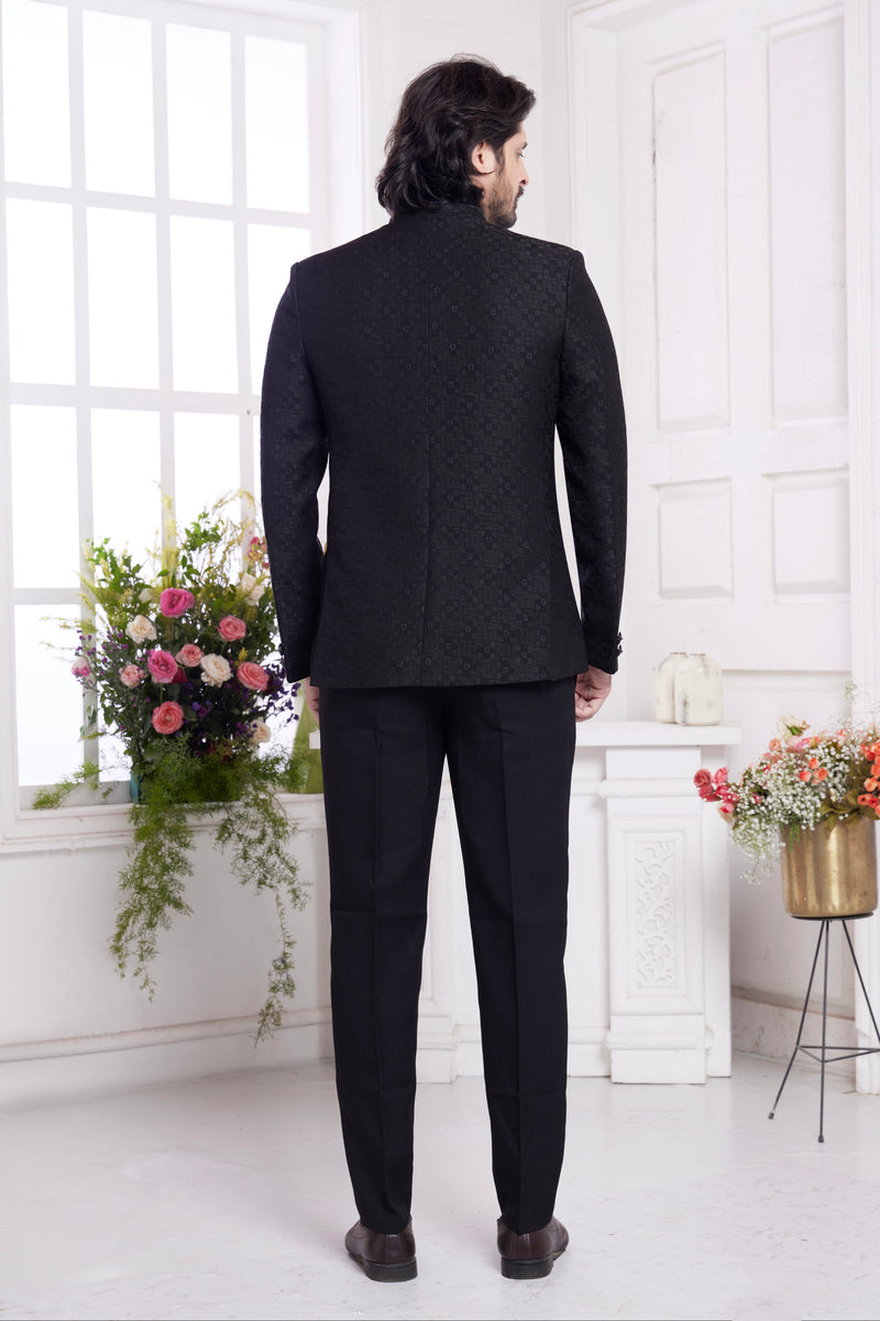 Indian black wedding jodhpuri for men

