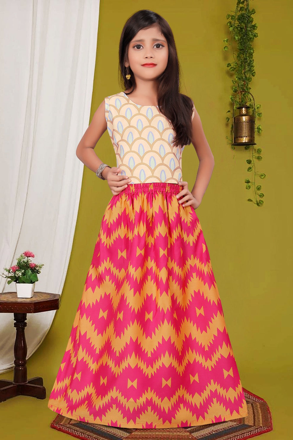 Designer Party Wear Kids Crop Top & Plazzo Dress