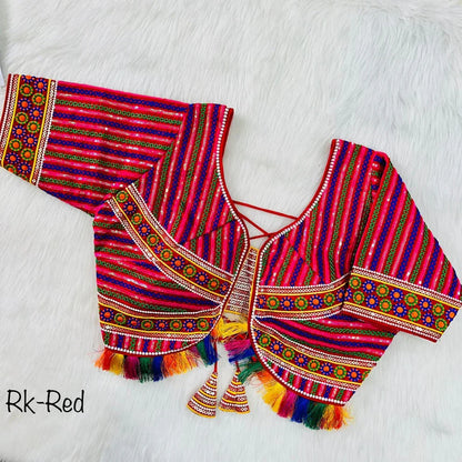 Readymade Navratri Special 11 Nidal Multi Gamthi Work Blouse - Anant Exports