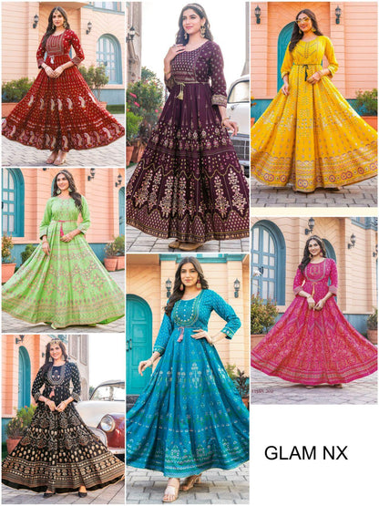 Beautiful Long Anarkali Gown Kurti Glam NX - Anant Exports
