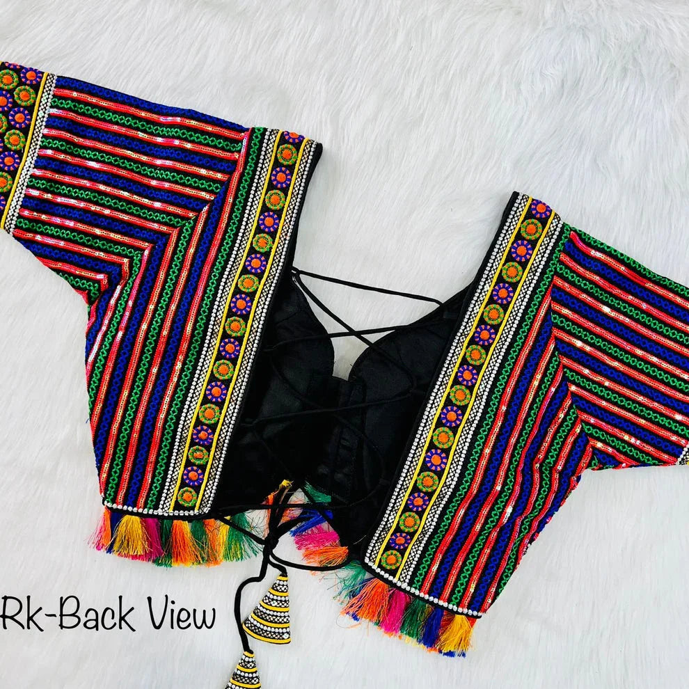 Readymade Navratri Special 11 Nidal Multi Gamthi Work Blouse - Anant Exports