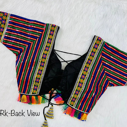 Readymade Navratri Special 11 Nidal Multi Gamthi Work Blouse - Anant Exports