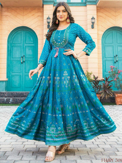 Beautiful Long Anarkali Gown Kurti Glam NX - Anant Exports