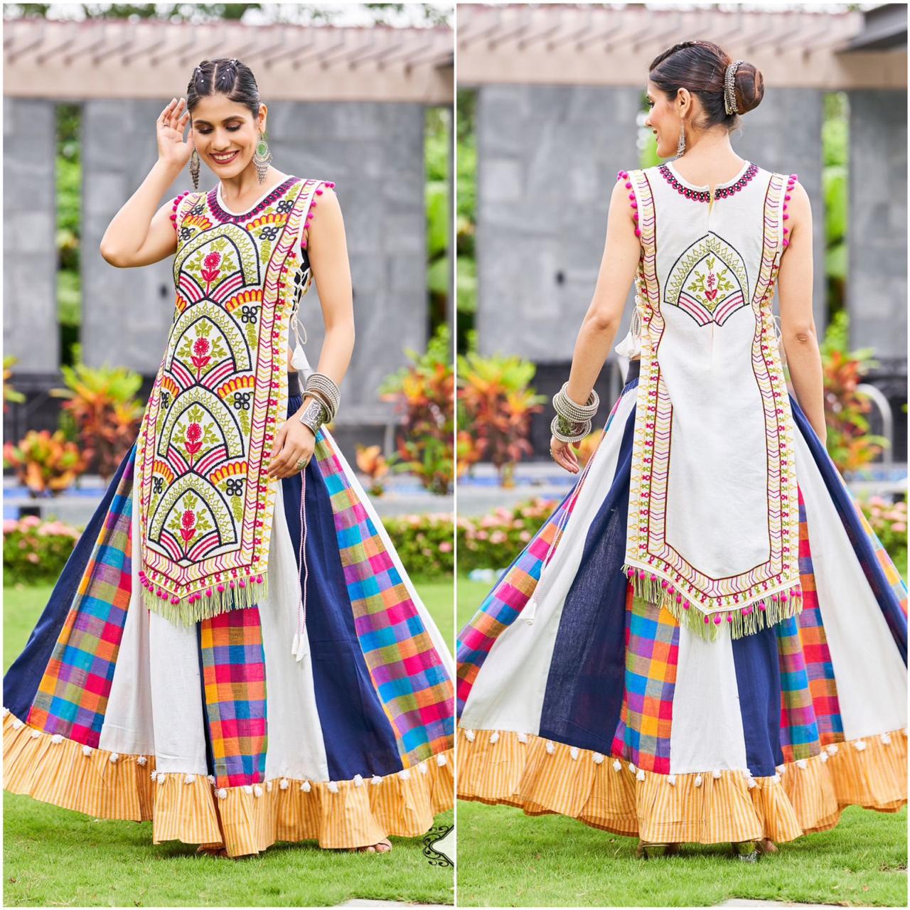 New Garba Khelayia Skirt Panel Navratri Lehenga Choli Collection