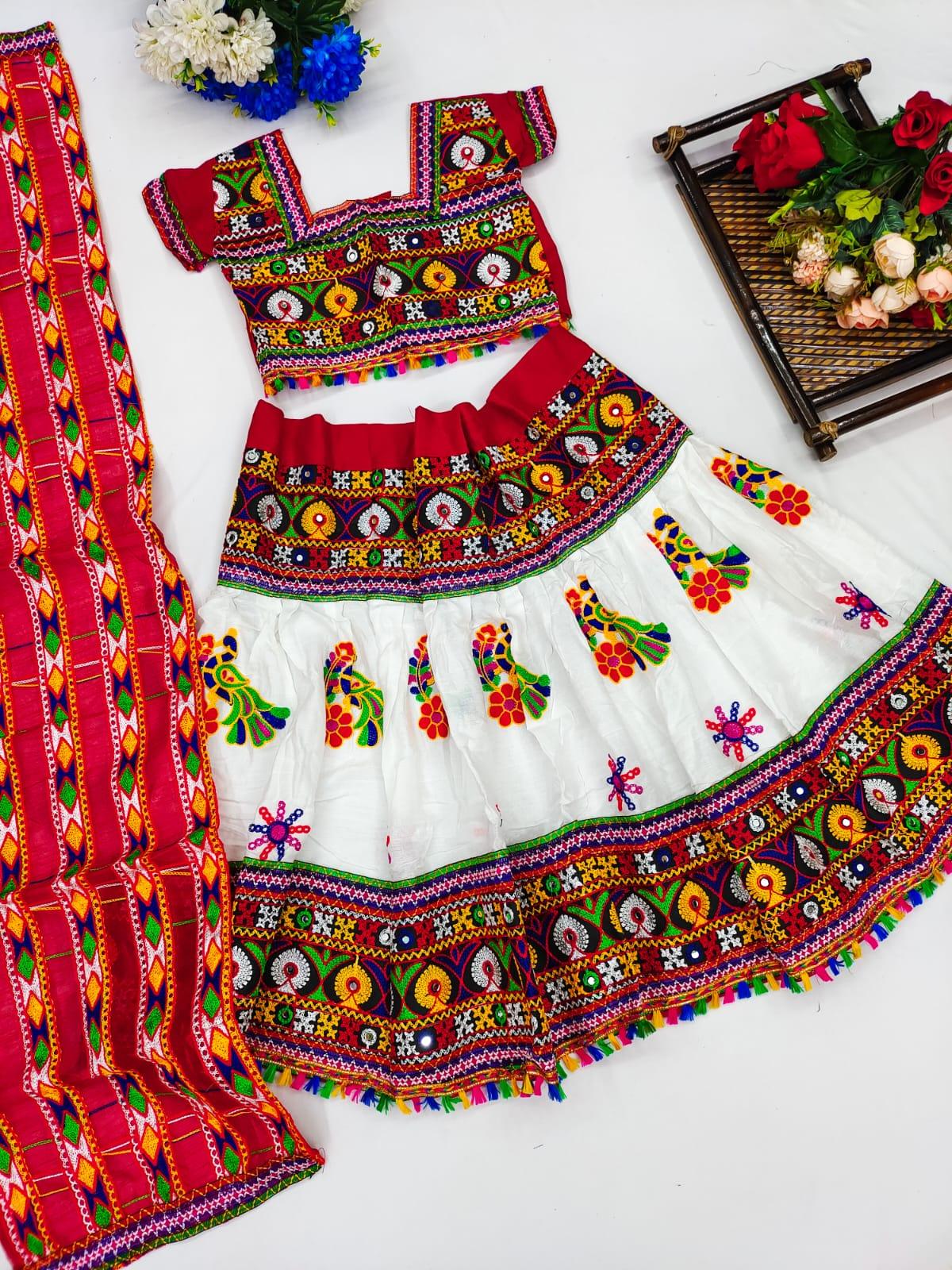 Kids Traditional Dandiya Ras Navratri Kedia Lehenga Choli - Anant Exports