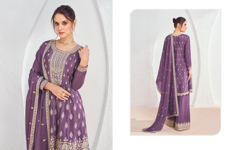 Designer Occasion Wear Latest Premium Chinnon Silk Anarkali Style Salwar Suit