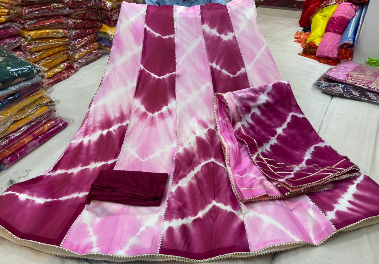 Rajsthani Lehriya Multi colourful design Lehenga Choli