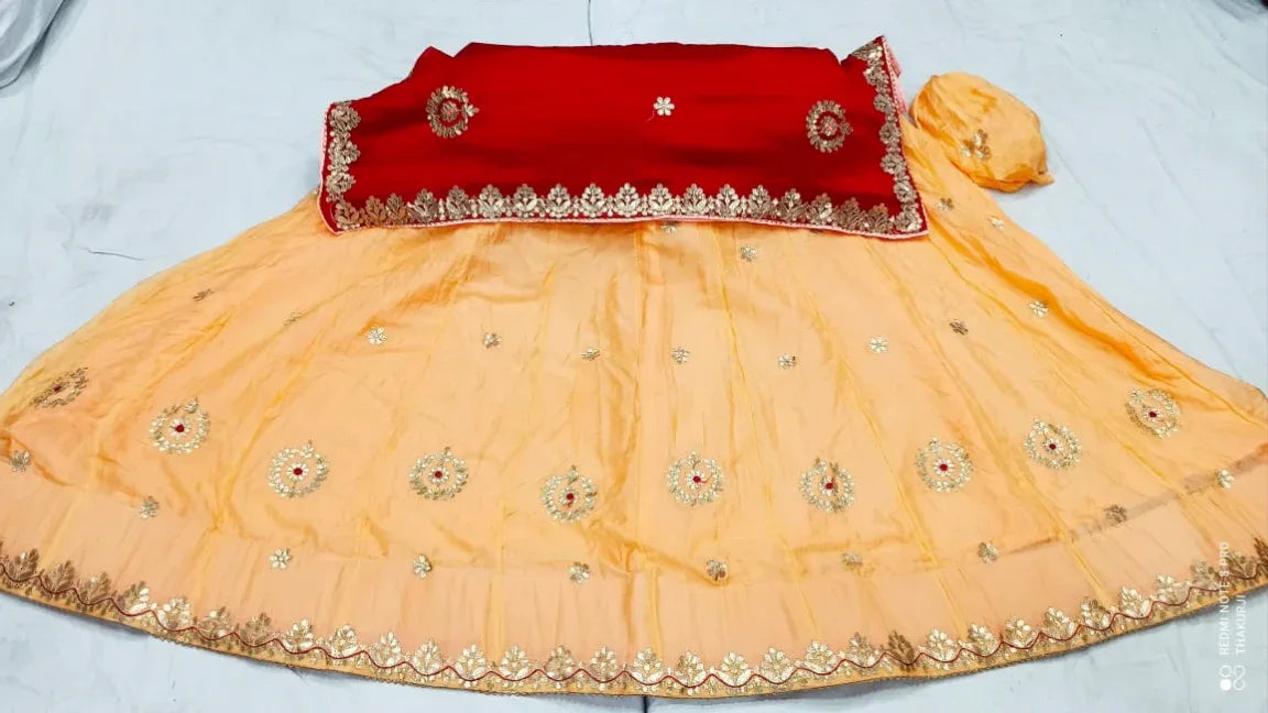 Rajsthani Traditional Rajputi Pure Organza Butti Work Lehenga Choli - Anant Exports