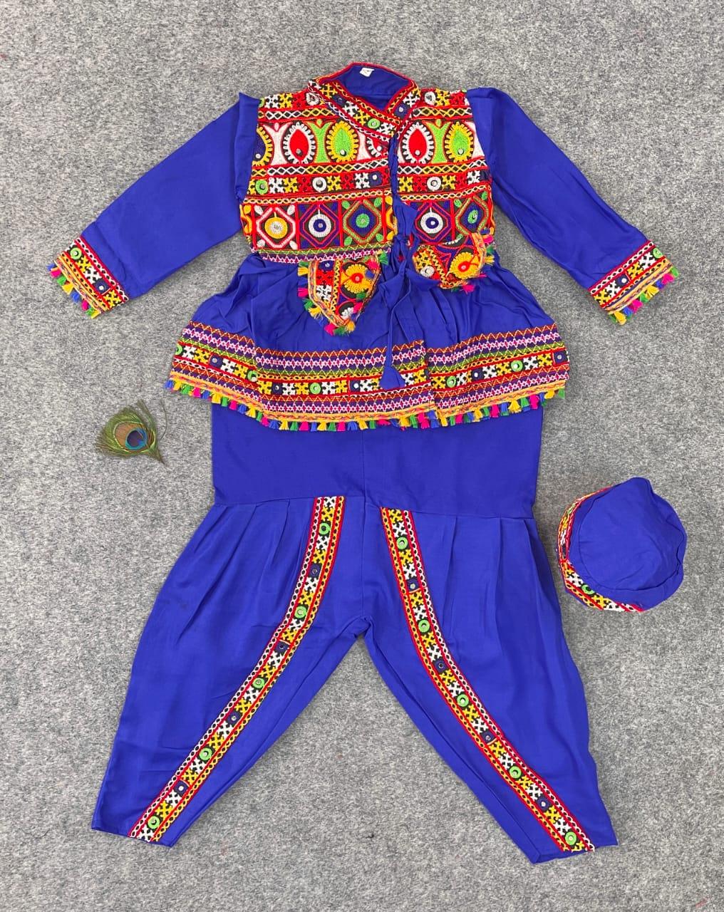 Kids Traditional Classy Dhoti, Kedia and Cap Navratri Dress - Anant Exports
