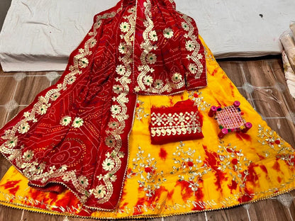 Rajasthani Traditional Georgette Gottapatti Lehenga Chunni - Anant Exports