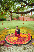 8.5 meter flair yellow lehenga