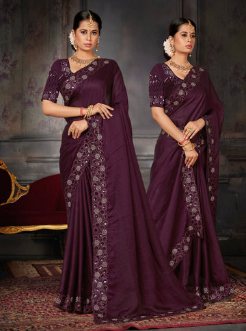 Beautiful Designer Party Wear Georgette With Heavy Sequins Embroidery Saree