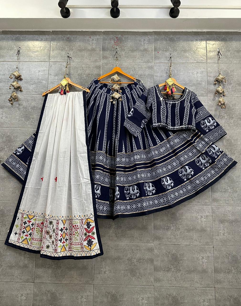 Party Wear Cotton Printed Lehenga Choli