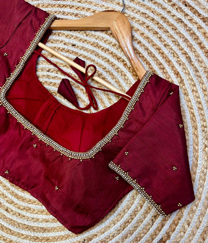 Beautiful Designer Golden Handcrafted Blouse - Anant Exports