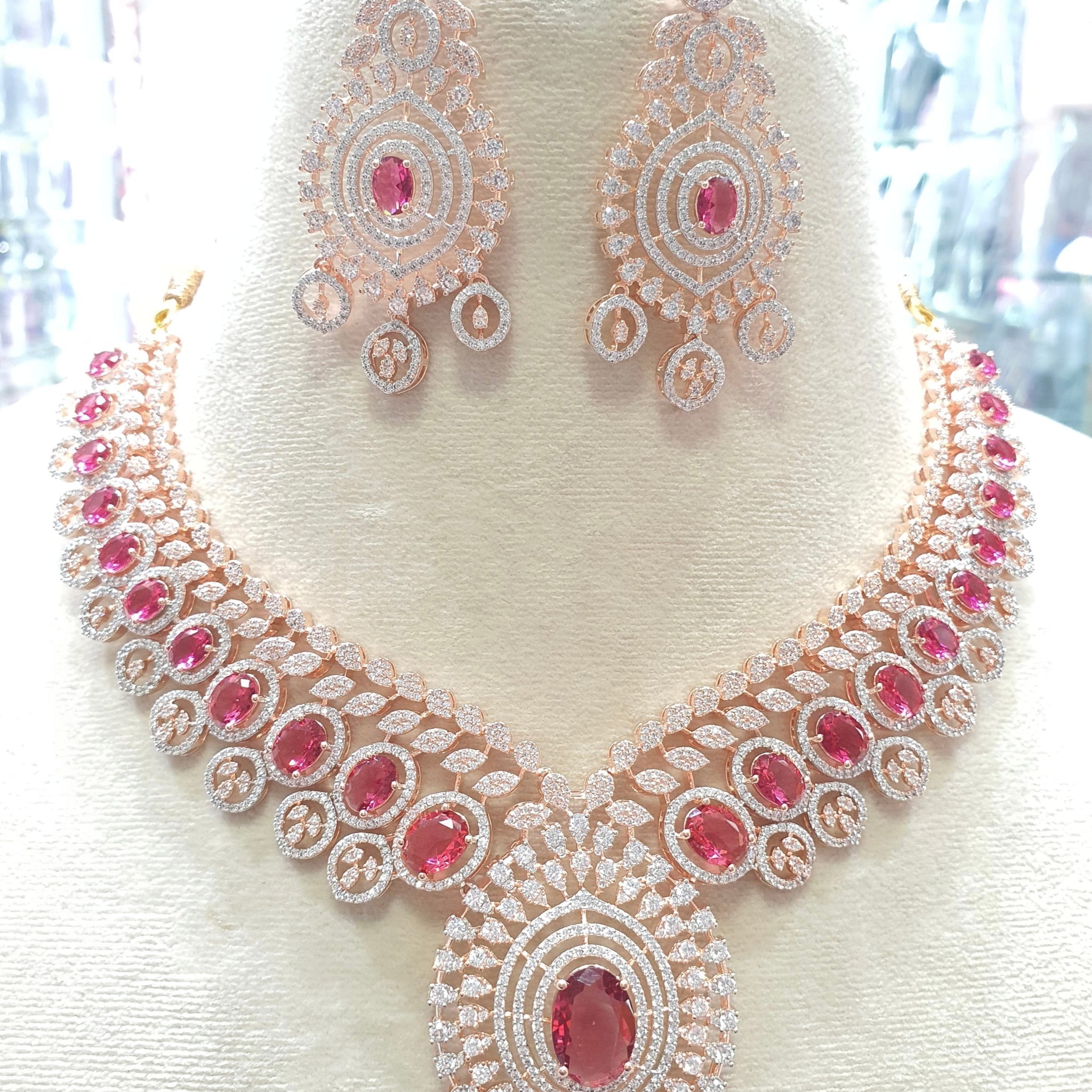 Gold-Toned Kundan Bridal Necklace Set with Earrings