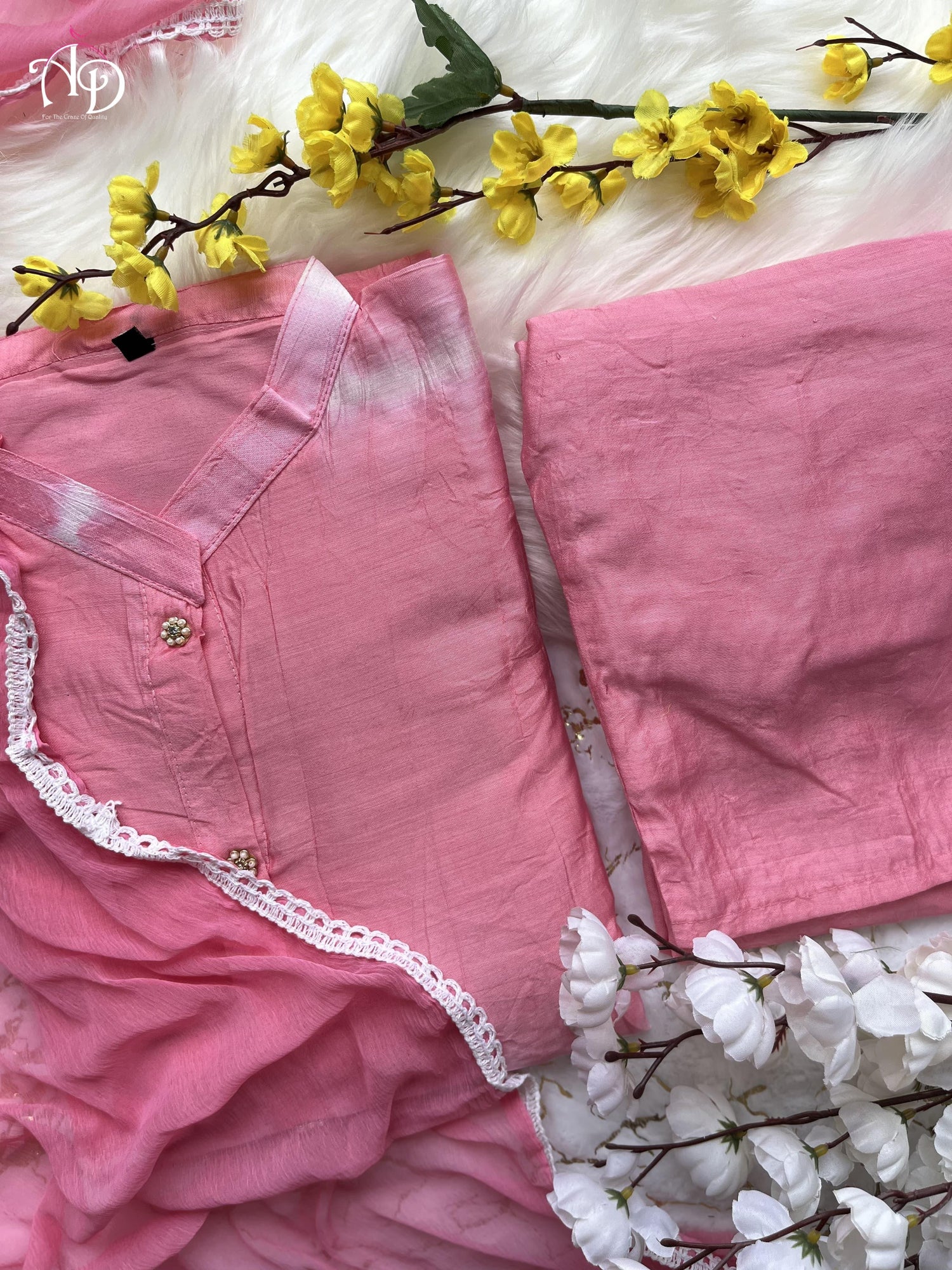 Beautiful Party Wear Pure Chanderi Silk Suit With Dupatta - Anant Exports