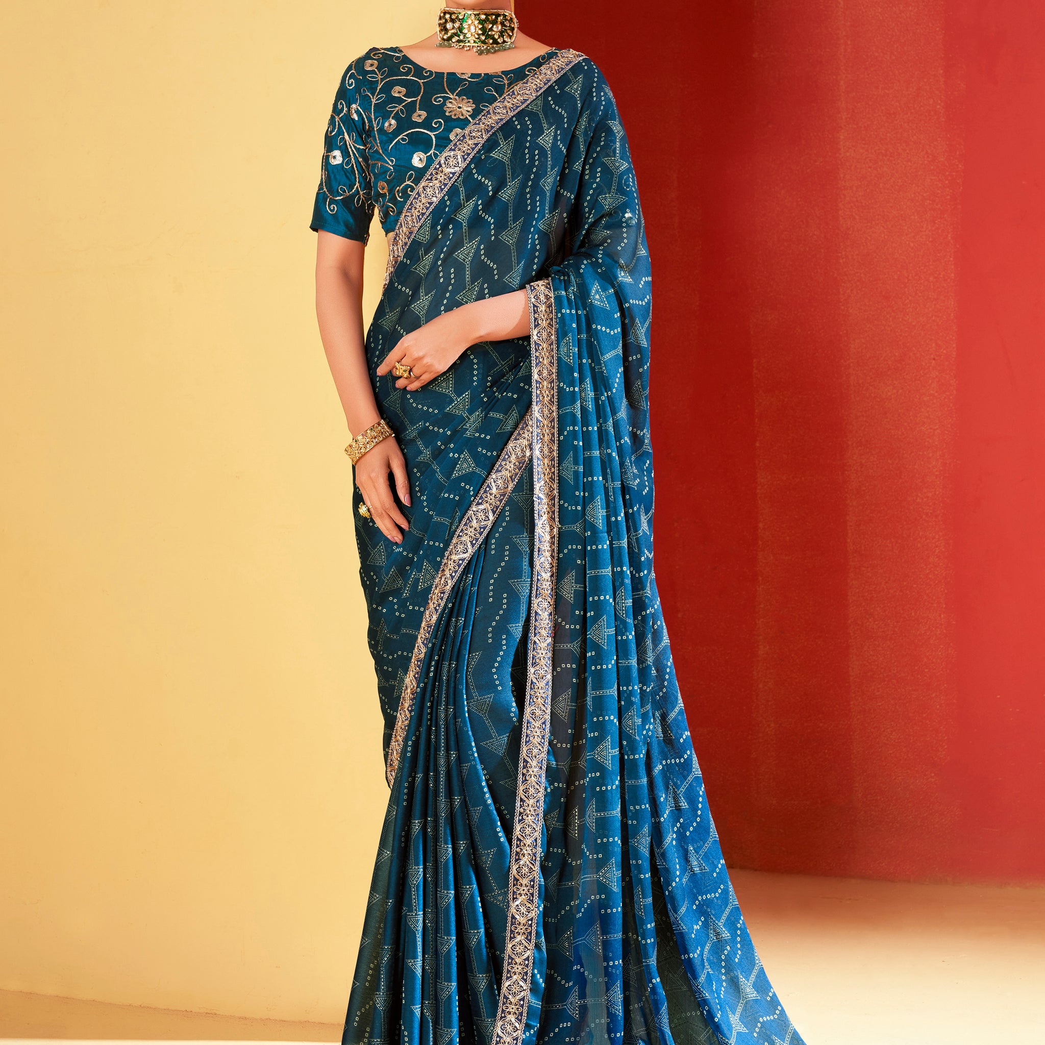 Beautiful Designer Occasion Wear Pure Chiffon Saree