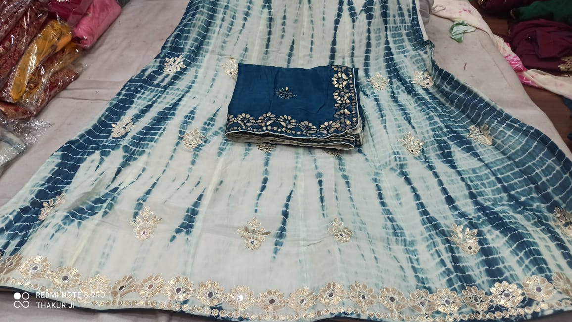Rajsthani Traditional Gottapatti Shibori Lehanga Chunni