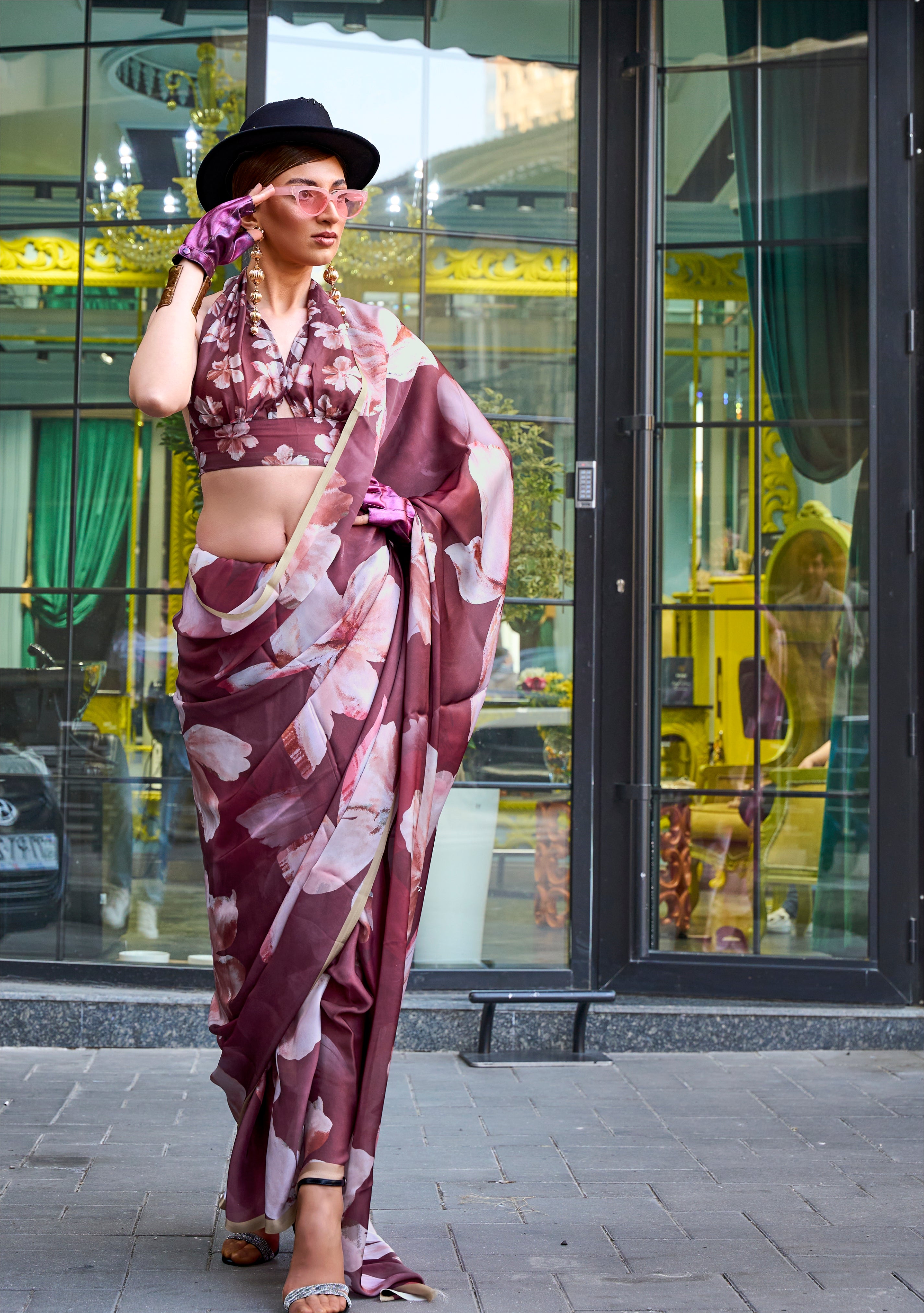 Beautiful Casual Wear Satin Georgette With Digital Print Saree