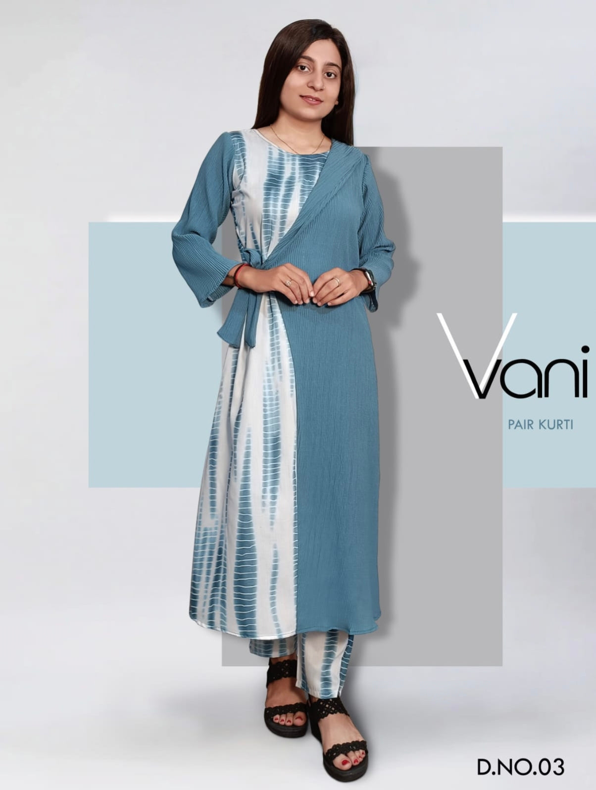 Beautiful Partywear Children Vani Kurti with Pant