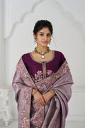 Elegant mauve silk saree for wedding and party
