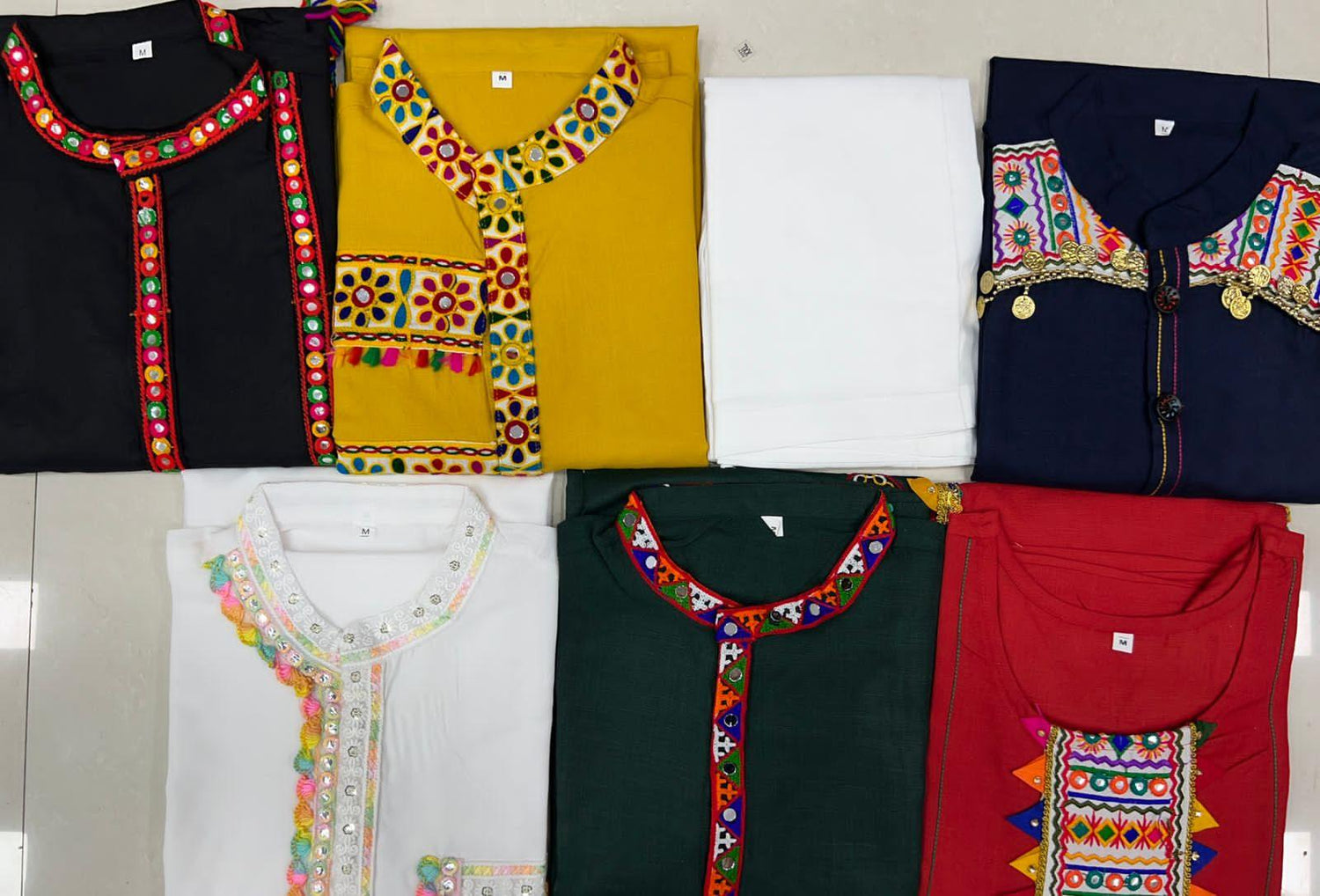 Navratri Special Couple combo of Kurta with Pajama &amp; Kurti with Pants &amp; Dupatta Dress - Anant Exports