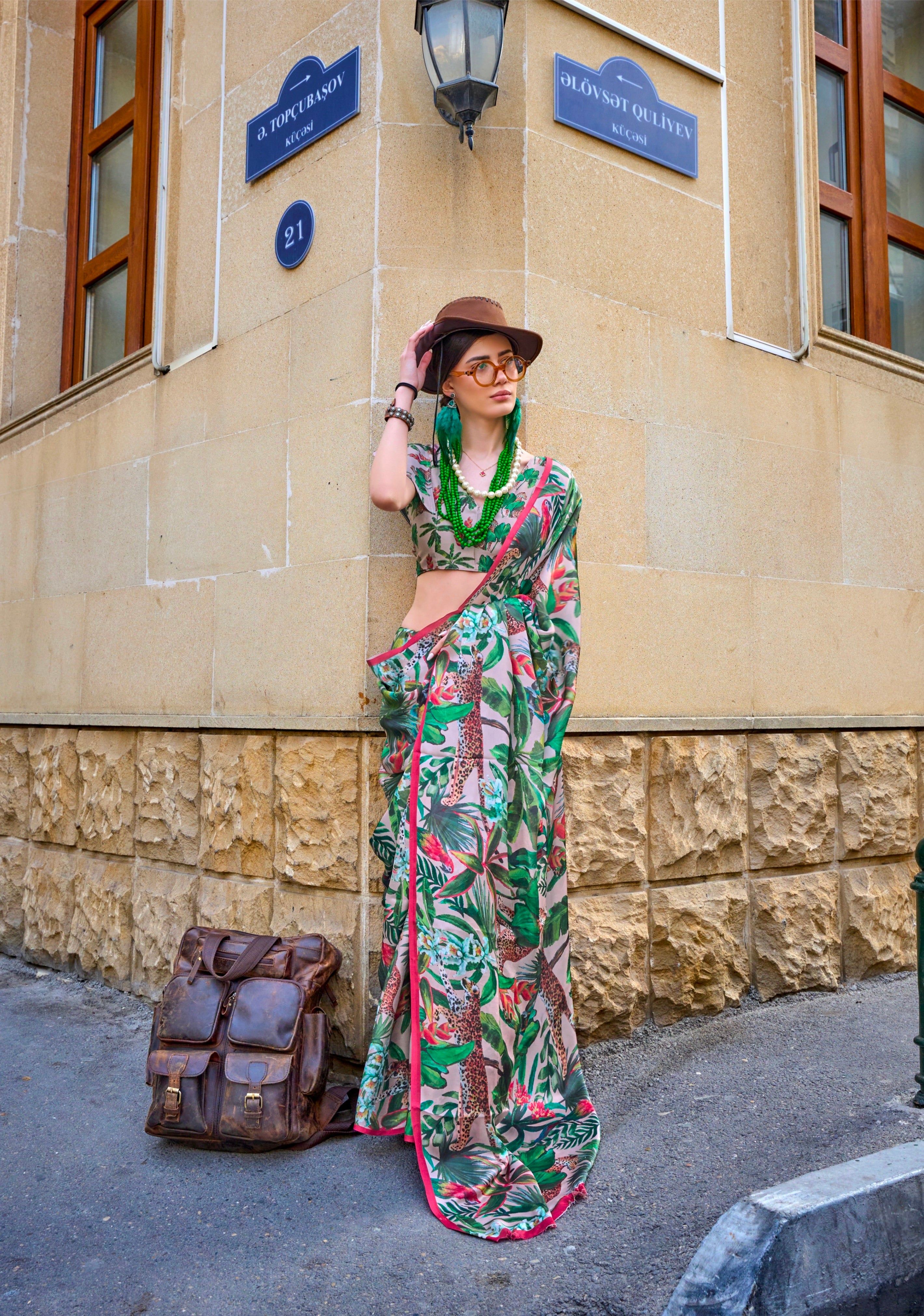 Beautiful Casual Wear Satin Georgette With Digital Print Saree