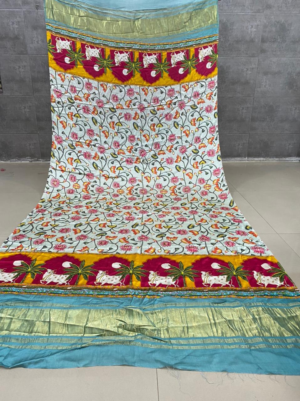 Designer Digital Print Gaji Modal Silk Duptta - Anant Exports