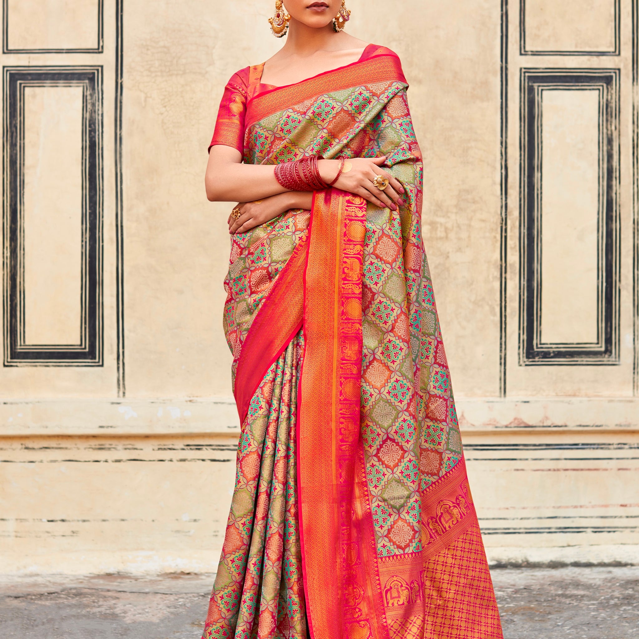 Beautiful Designer Occasion Wear Pure Pattu Silk With Full Zari Weaving Saree
