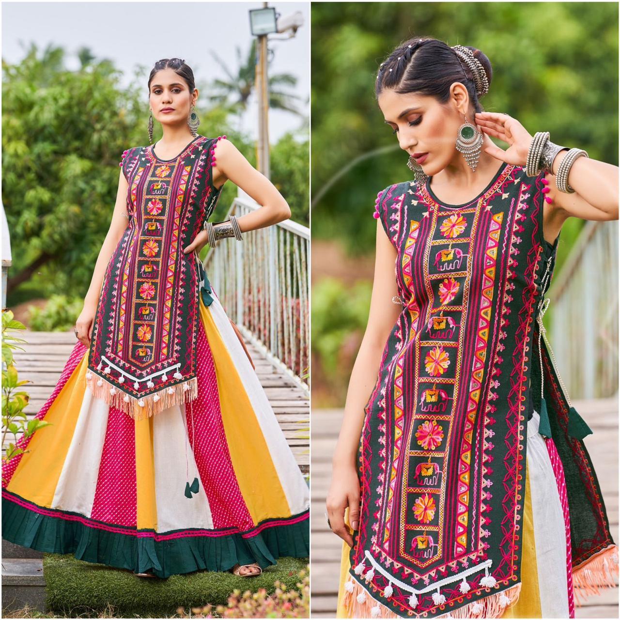 New Garba Khelayia Skirt Panel Navratri Lehenga Choli Collection - Anant Exports