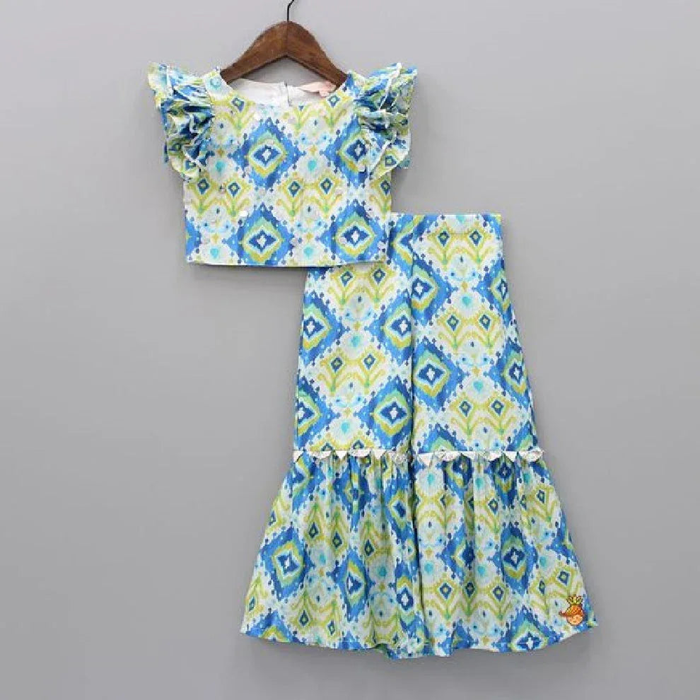 Designer Party Wear Kids Crop Top &amp; Plazzo Dress - Anant Exports