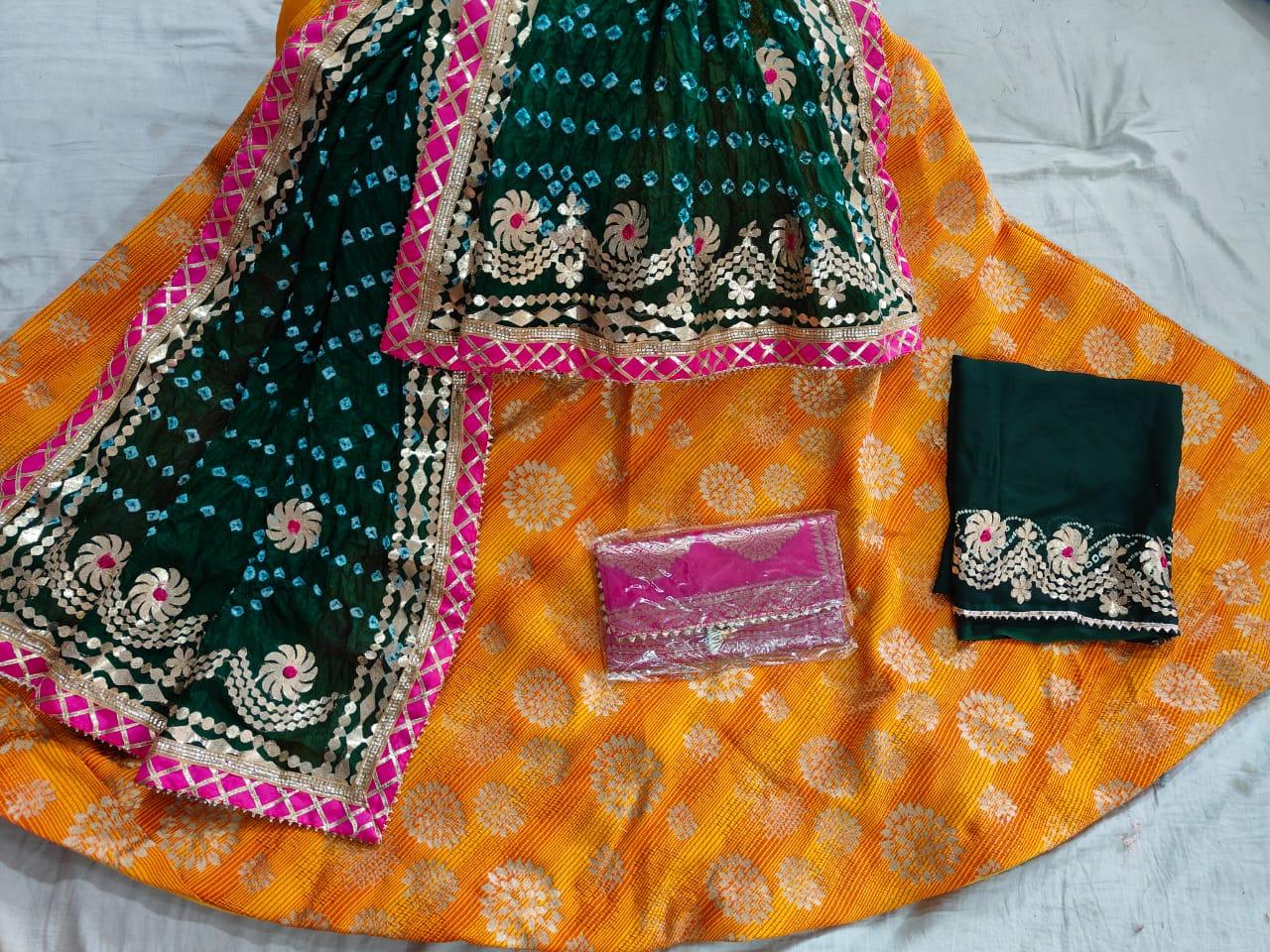 Beautiful Rajsthani Traditional Brocade Silk Lahenga - Anant Exports