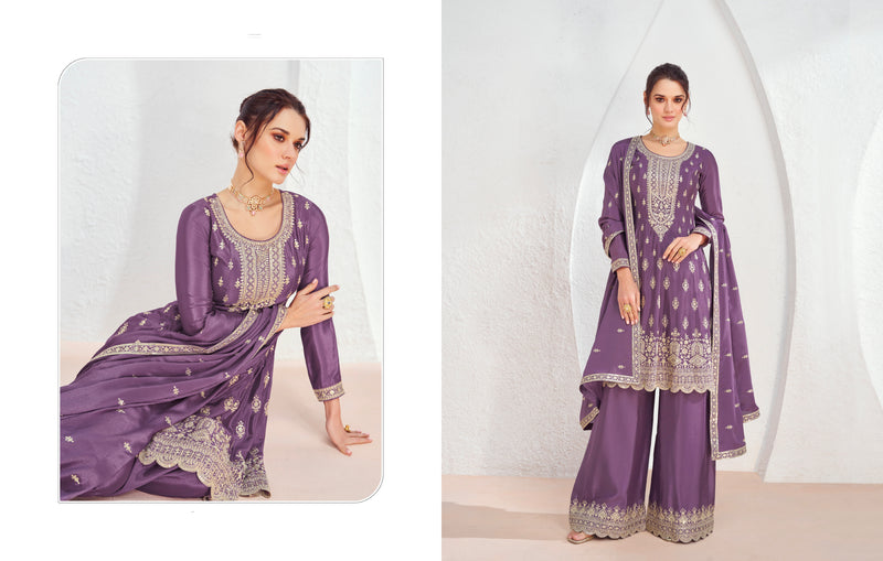 Designer Occasion Wear Latest Premium Chinnon Silk Anarkali Style Salwar Suit