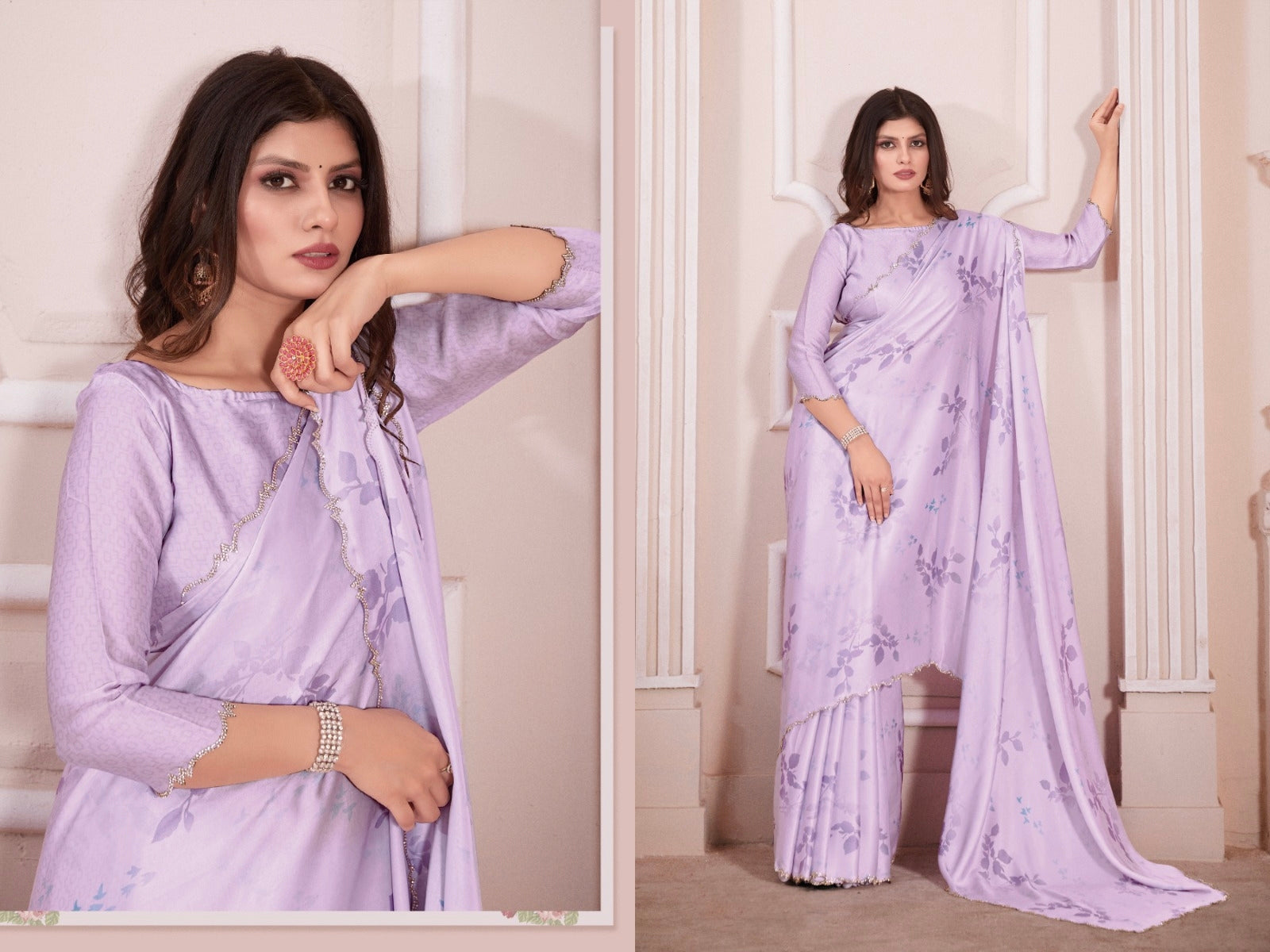 Beautiful Designer Casual Wear Pure Satin Georgette Saree