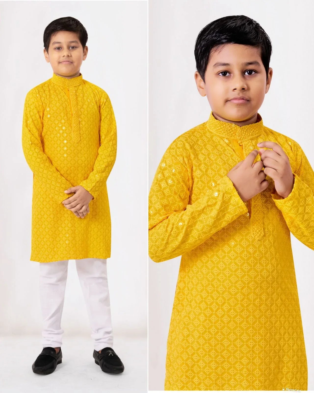 Beautiful Kids Boy Sequence Kurta Pyjama - Anant Exports