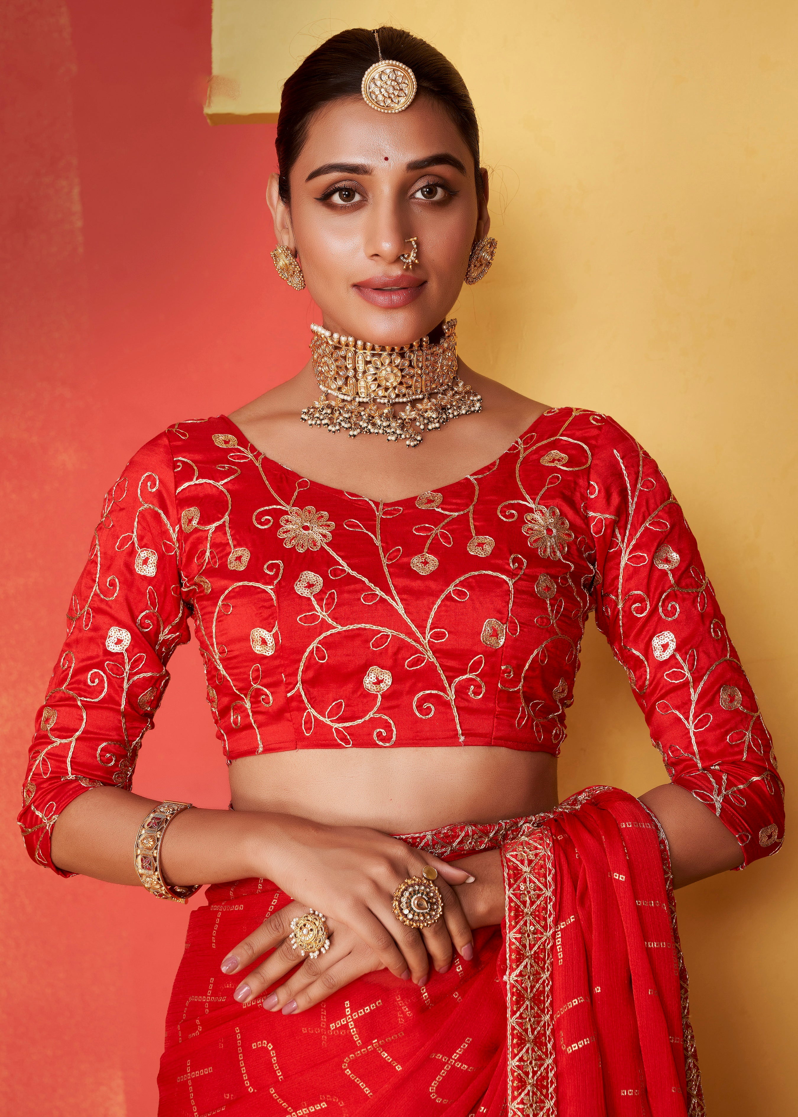 Beautiful Designer Occasion Wear Pure Chiffon Saree