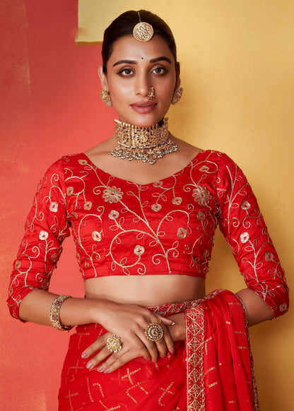 Beautiful Designer Occasion Wear Pure Chiffon Saree
