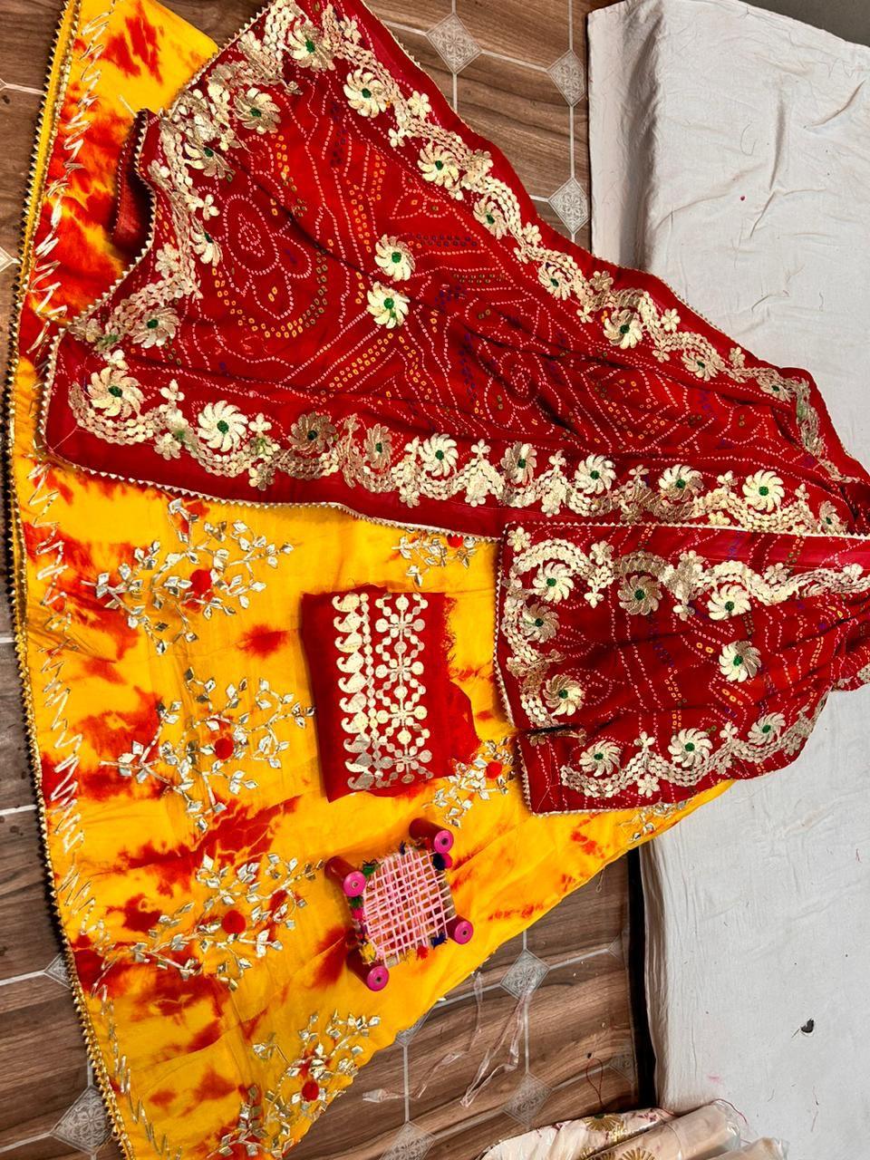 Rajasthani Traditional Georgette Gottapatti Lehenga Chunni - Anant Exports