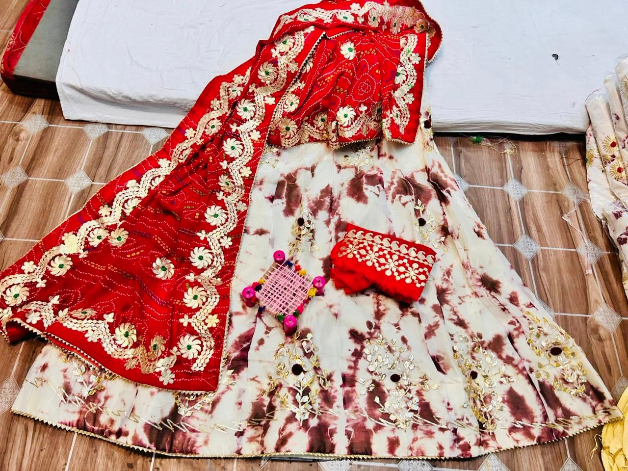 Rajasthani Traditional Georgette Gottapatti Lehenga Chunni
