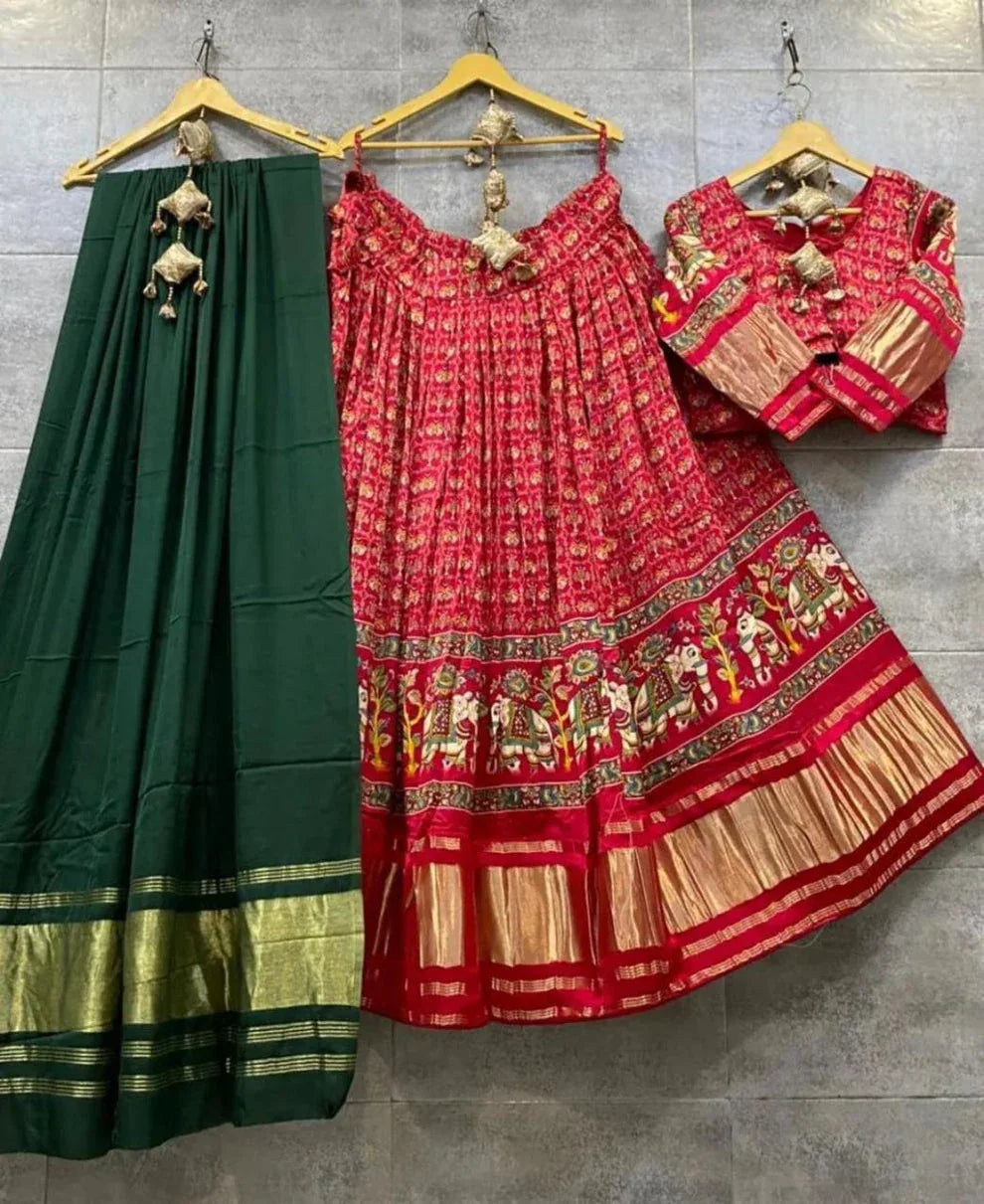 Party Wear Designer Pure Gaji Silk Chaniya Choli - Anant Exports
