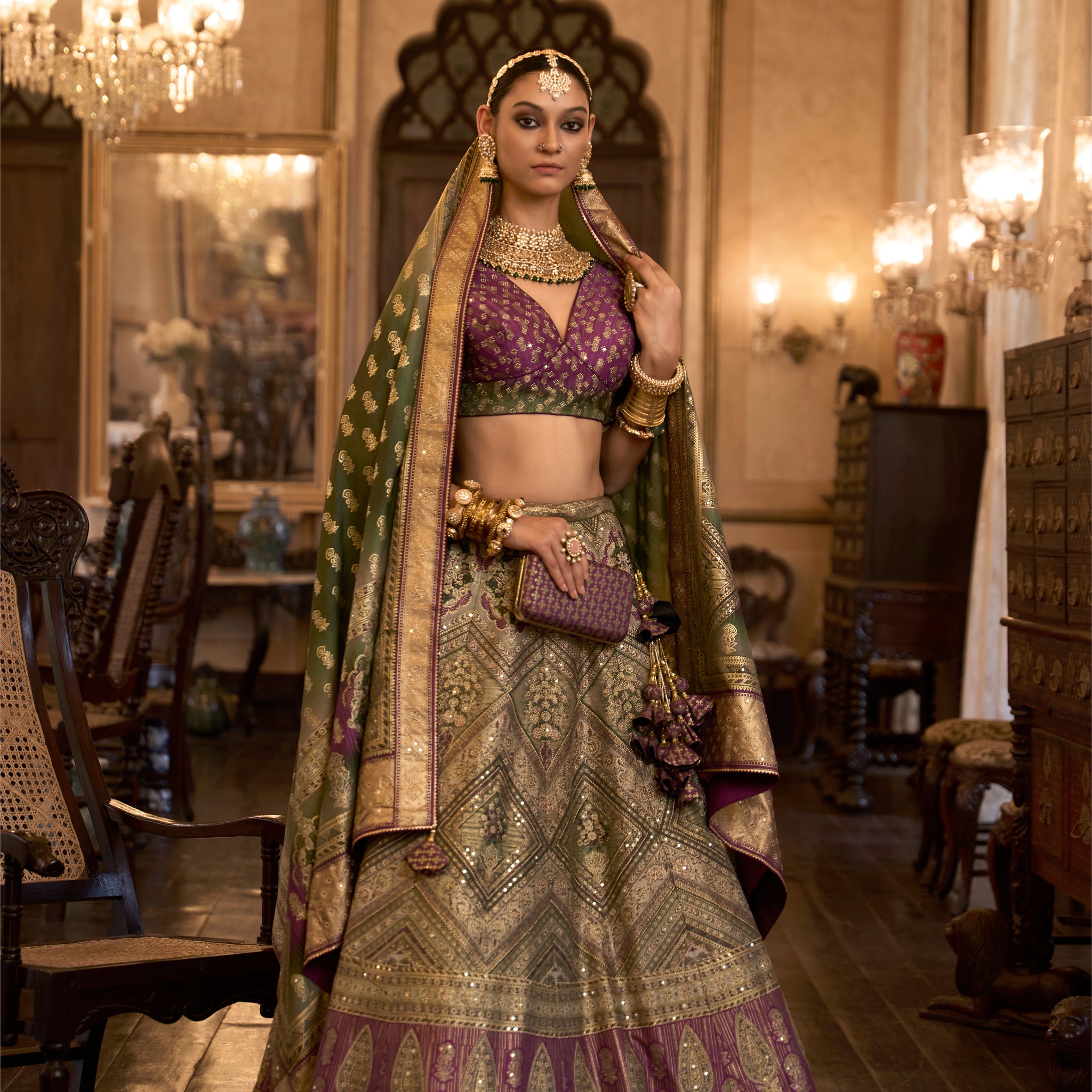 Luxurious Silk Lehenga Choli for Weddings with Intricate Embellishments