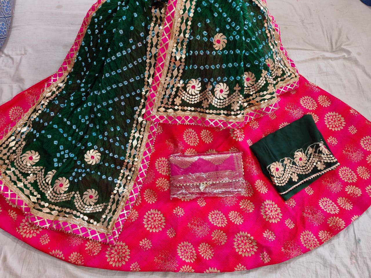 Beautiful Rajsthani Traditional Brocade Silk Lahenga - Anant Exports