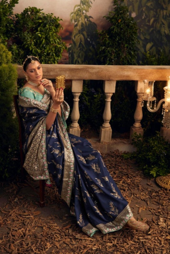 Beautiful Indian Traditional Wear Pure Viscose Dola Silk Radha Rani Kimora 237