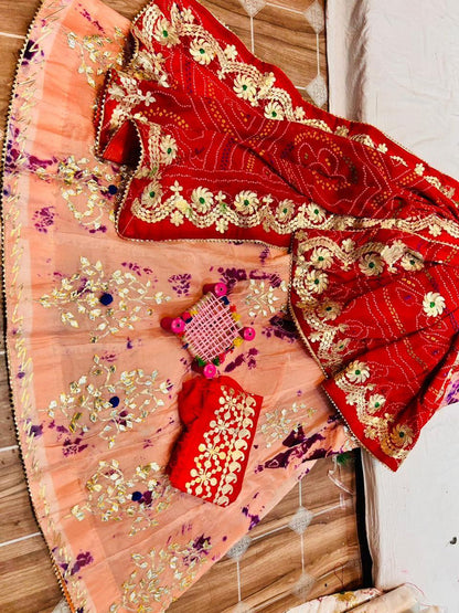 Rajasthani Traditional Georgette Gottapatti Lehenga Chunni - Anant Exports