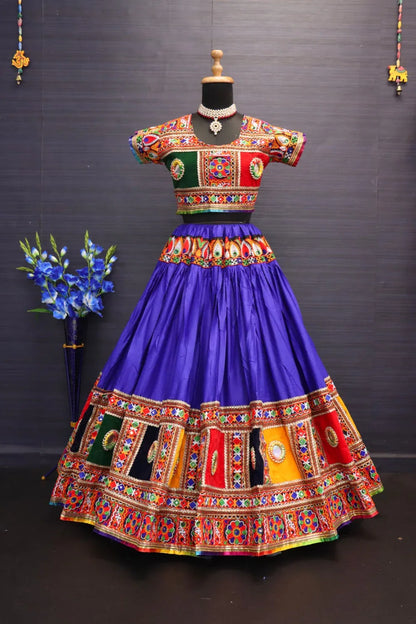 Navratri Traditional Beautiful Handmade Bangadi mirror Work Lehenga Choli - Anant Exports