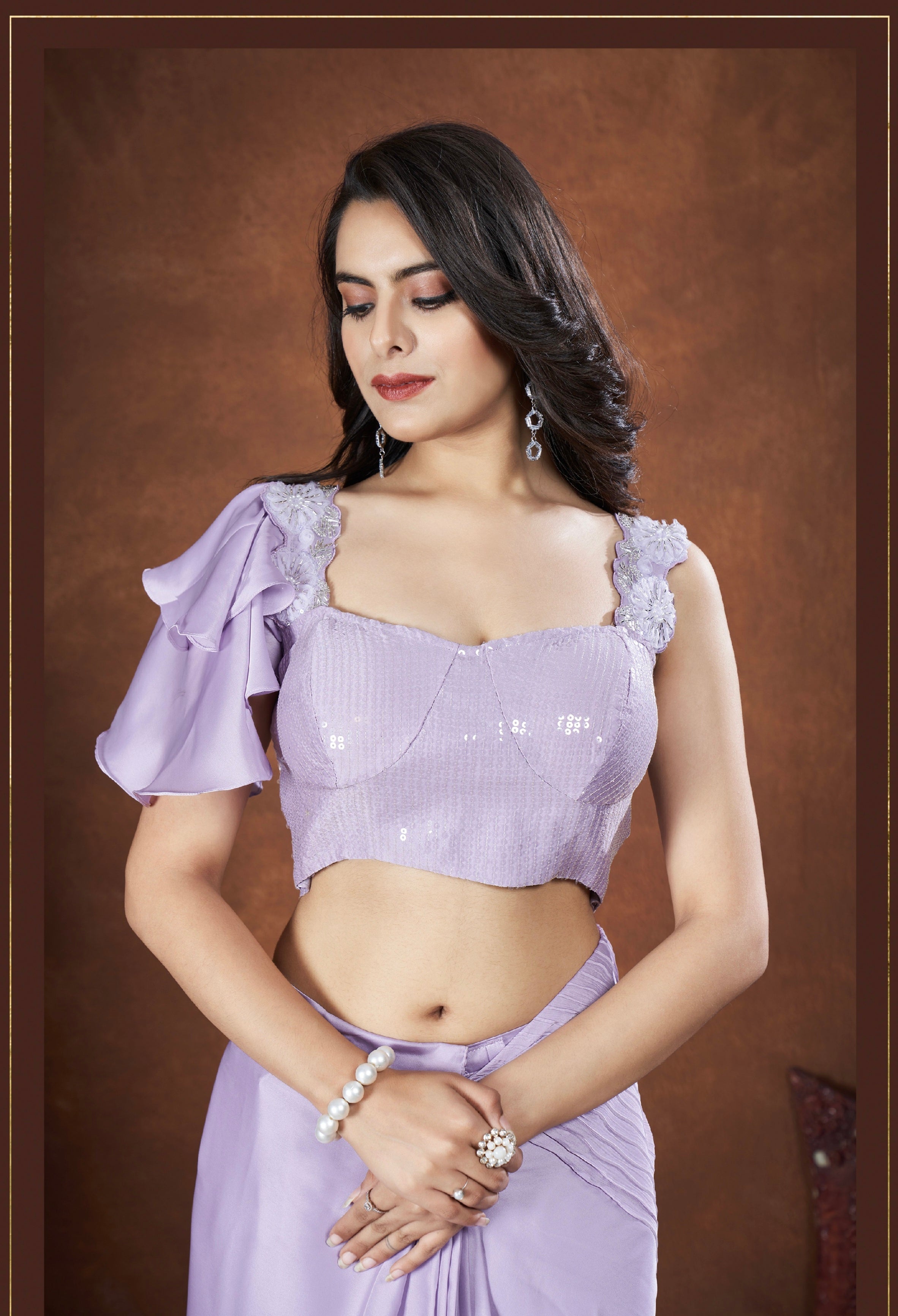 Beautiful Designer Festive Wear Heavy Crepe Satin Silk Saree