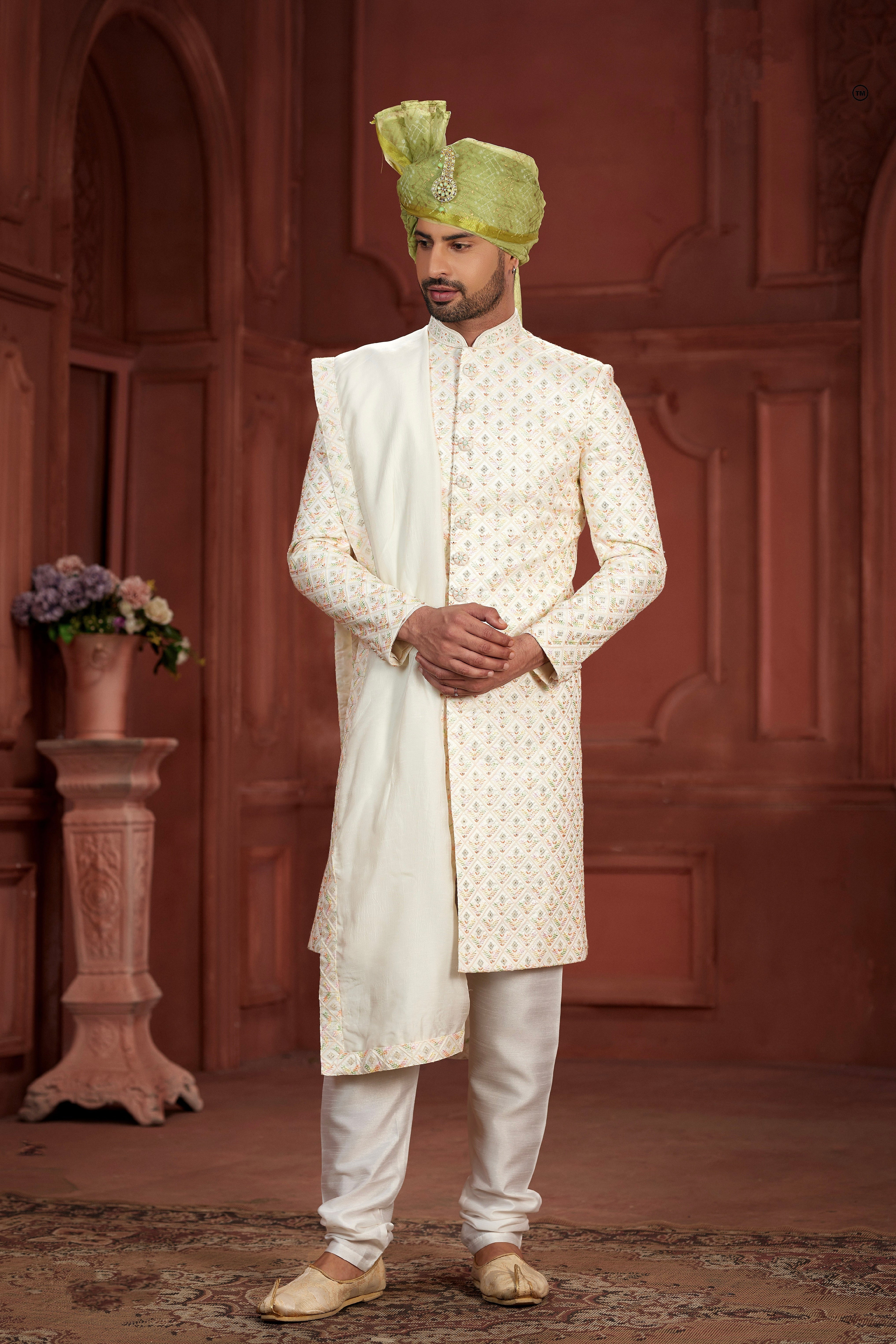 Indian Traditional Wedding Designer Sherwani Suit