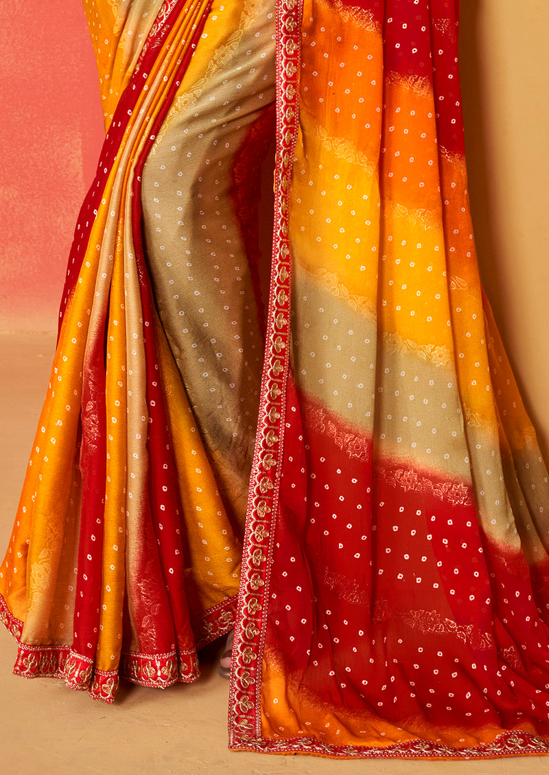 Beautiful Designer Occasion Wear Pure Chiffon Saree