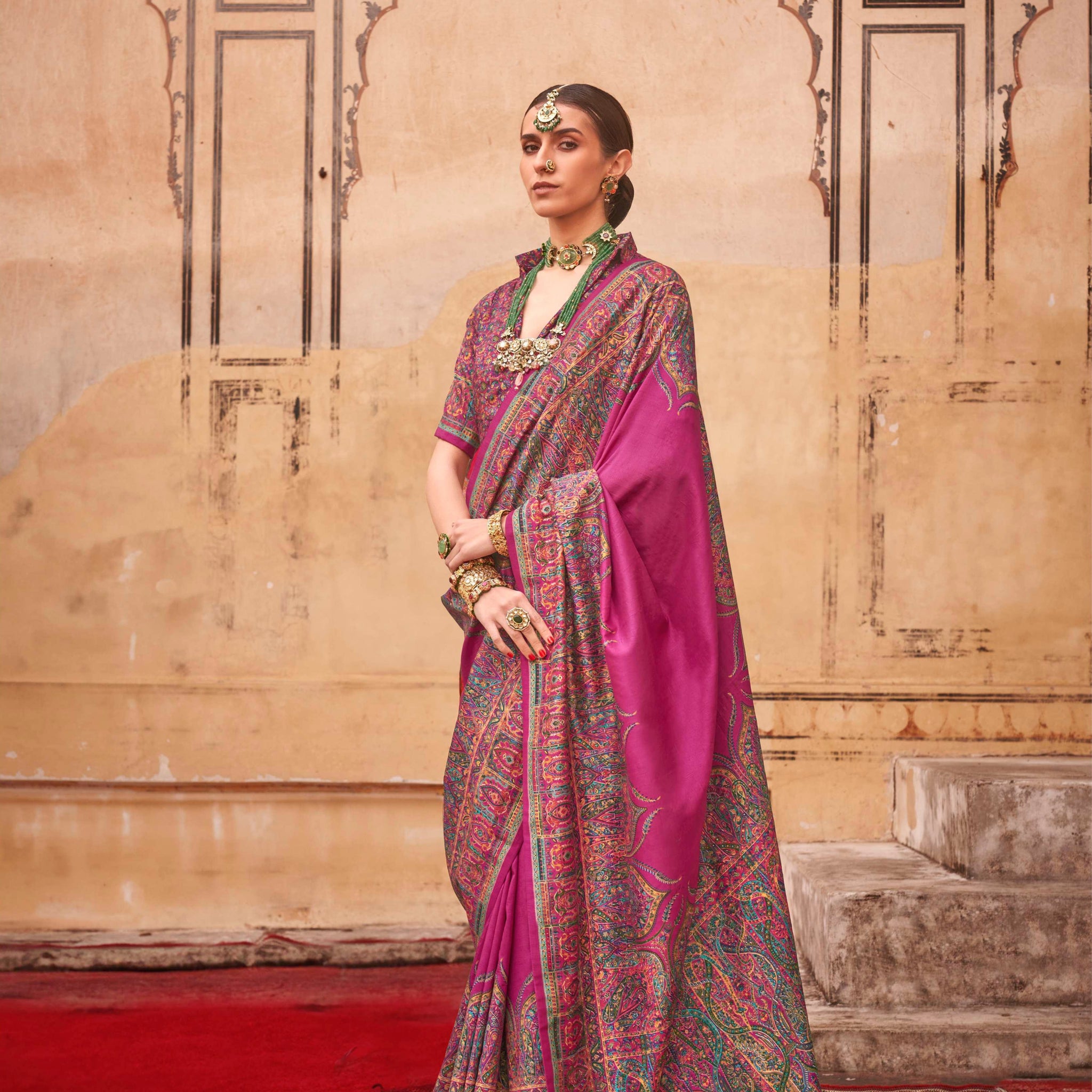 Pink & Purple Patola Silk Saree